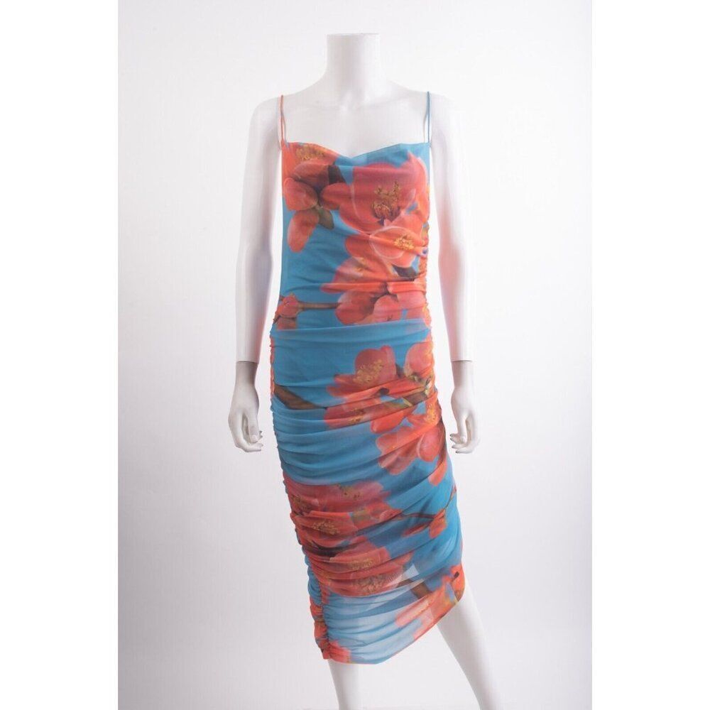 Floral Blue and Orange Dress